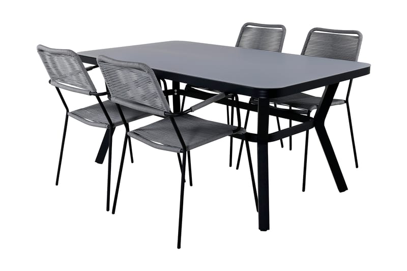 Virya Matgrupp Utomhus 160cm + 4 Lindos Karmstolar - Vit - Utemöbler & utemiljö - Utegrupp - Matgrupp utomhus