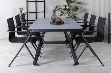 Virya Matgrupp Utomhus 200cm + 6 Alina Matstolar - Brun/Vit - Utemöbler & utemiljö - Utegrupp - Matgrupp utomhus