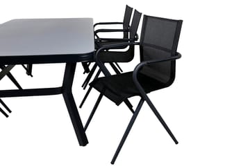 Virya Matgrupp Utomhus 200cm + 6 Alina Matstolar - Brun/Vit - Utemöbler & utemiljö - Utegrupp - Matgrupp utomhus