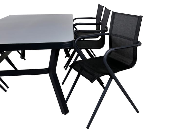 Virya Matgrupp Utomhus 200cm + 6 Alina Matstolar - Brun/Vit - Utemöbler & utemiljö - Utegrupp - Matgrupp utomhus