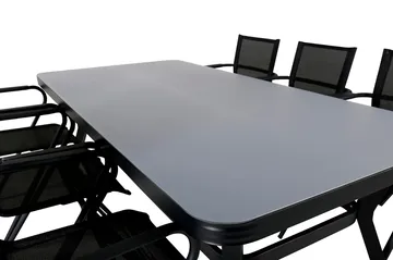 Virya Matgrupp Utomhus 200cm + 6 Alina Matstolar - Brun/Vit - Utemöbler & utemiljö - Utegrupp - Matgrupp utomhus