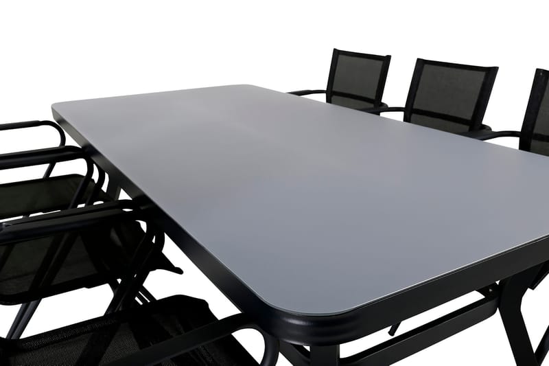 Virya Matgrupp Utomhus 200cm + 6 Alina Matstolar - Brun/Vit - Utemöbler & utemiljö - Utegrupp - Matgrupp utomhus