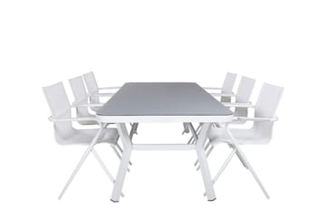 Virya Matgrupp Utomhus 200cm + 6 Alina Matstolar - Vit - Utemöbler & utemiljö - Utegrupp - Matgrupp utomhus