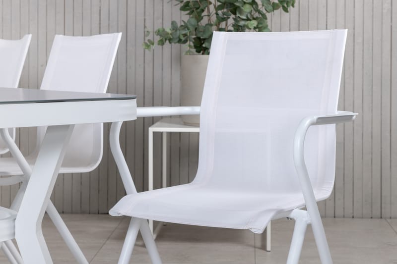 Virya Matgrupp Utomhus 200cm + 6 Alina Matstolar - Vit - Utemöbler & utemiljö - Utegrupp - Matgrupp utomhus