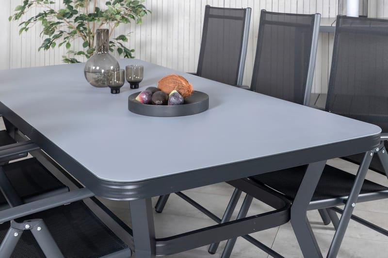 Virya Matgrupp Utomhus 200cm + 6 Break Positionsstolar - Brun/Vit - Utemöbler & utemiljö - Utegrupp - Matgrupp utomhus