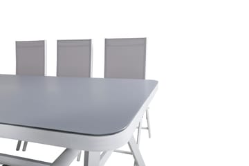 Virya Matgrupp Utomhus 200cm + 6 Break Positionsstolar - Vit/Grå - Utemöbler & utemiljö - Utegrupp - Matgrupp utomhus