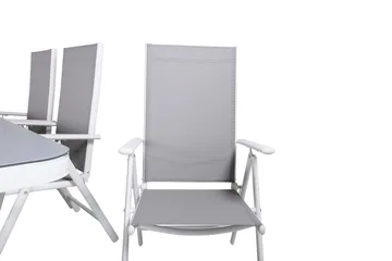 Virya Matgrupp Utomhus 200cm + 6 Break Positionsstolar - Vit/Grå - Utemöbler & utemiljö - Utegrupp - Matgrupp utomhus