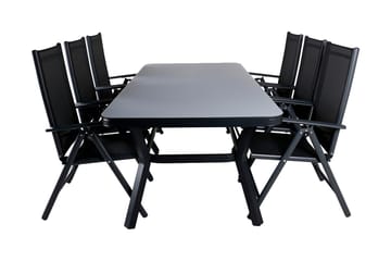 Virya Matgrupp Utomhus 200cm + 6 Break Positionsstolar - Brun/Vit - Utemöbler & utemiljö - Utegrupp - Matgrupp utomhus