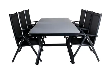 Virya Matgrupp Utomhus 200cm + 6 Break Positionsstolar - Brun/Vit - Utemöbler & utemiljö - Utegrupp - Matgrupp utomhus