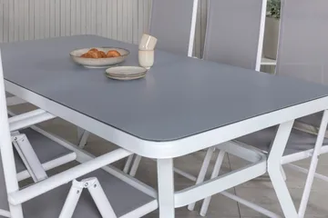 Virya Matgrupp Utomhus 200cm + 6 Break Positionsstolar - Vit/Grå - Utemöbler & utemiljö - Utegrupp - Matgrupp utomhus