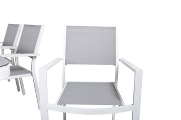 Virya Matgrupp Utomhus 200cm + 6 Copacabana Stapelbara Matstolar Utomhus Vit - Venture Home - Utemöbler & utemiljö - Utegrupp - Matgrupp utomhus