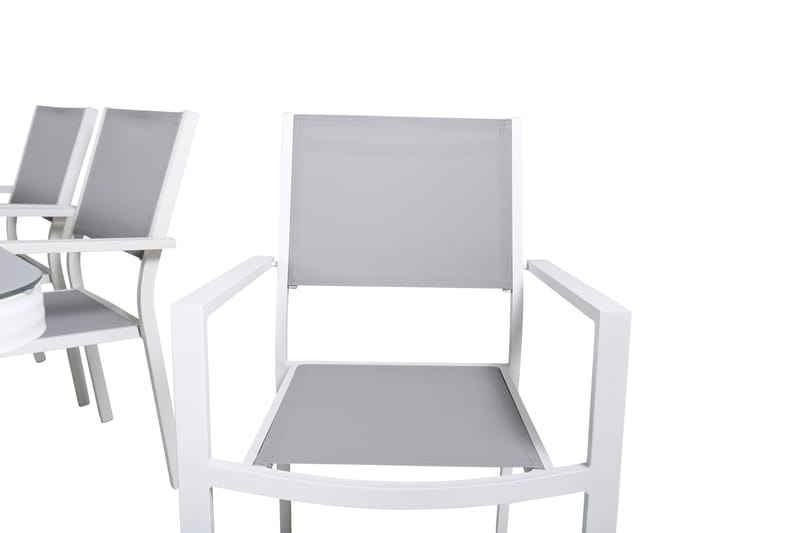 Virya Matgrupp Utomhus 200cm + 6 Copacabana Stapelbara Matstolar Utomhus Vit - Venture Home - Utemöbler & utemiljö - Utegrupp - Matgrupp utomhus