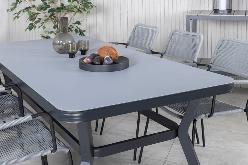 Virya Matgrupp Utomhus 200cm + 6 Lindos Karmstolar - Vit - Utemöbler & utemiljö - Utegrupp - Matgrupp utomhus