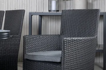 Virya Matgrupp Utomhus 200cm + 6 Malin Karmstolar - Svart/Grå - Utemöbler & utemiljö - Utegrupp - Matgrupp utomhus