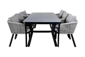 Virya Matgrupp Utomhus 200cm + 6 Matstolar - Svart - Utemöbler & utemiljö - Utegrupp - Matgrupp utomhus