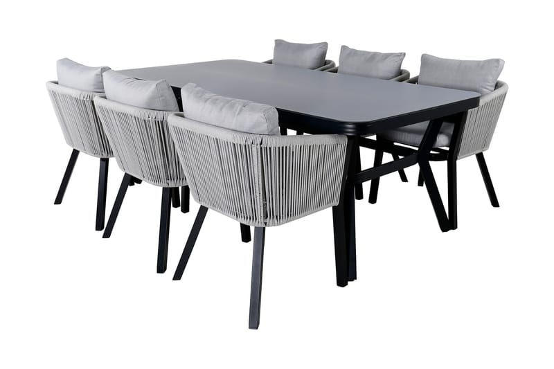 Virya Matgrupp Utomhus 200cm + 6 Matstolar - Svart - Utemöbler & utemiljö - Utegrupp - Matgrupp utomhus