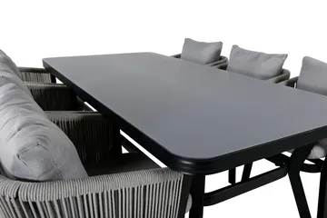 Virya Matgrupp Utomhus 200cm + 6 Matstolar - Svart - Utemöbler & utemiljö - Utegrupp - Matgrupp utomhus