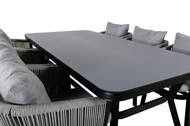 Virya Matgrupp Utomhus 200cm + 6 Matstolar - Svart - Utemöbler & utemiljö - Utegrupp - Matgrupp utomhus