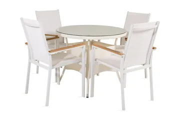 Volta Matgrupp Utomhus Rund Ø90cm + 4 Texas Karmstolar - Svart/Grå - Utemöbler & utemiljö - Utegrupp - Matgrupp utomhus