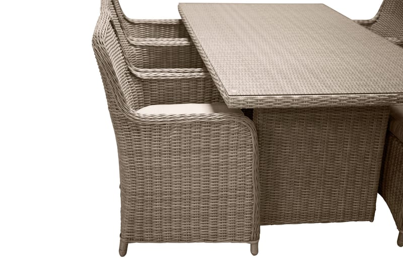 Wembley Matgrupp Utomhus 200cm + 6 Matstolar Utomhus - Natur/Brun - Utemöbler & utemiljö - Utegrupp - Matgrupp utomhus