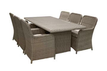 Wembley Matgrupp Utomhus 200cm + 6 Matstolar Utomhus - Natur/Brun - Utemöbler & utemiljö - Utegrupp - Matgrupp utomhus