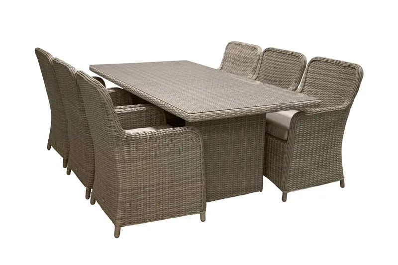 Wembley Matgrupp Utomhus 200cm + 6 Matstolar Utomhus - Natur/Brun - Utemöbler & utemiljö - Utegrupp - Matgrupp utomhus