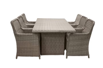 Wembley Matgrupp Utomhus 200cm + 6 Matstolar Utomhus - Natur/Brun - Utemöbler & utemiljö - Utegrupp - Matgrupp utomhus