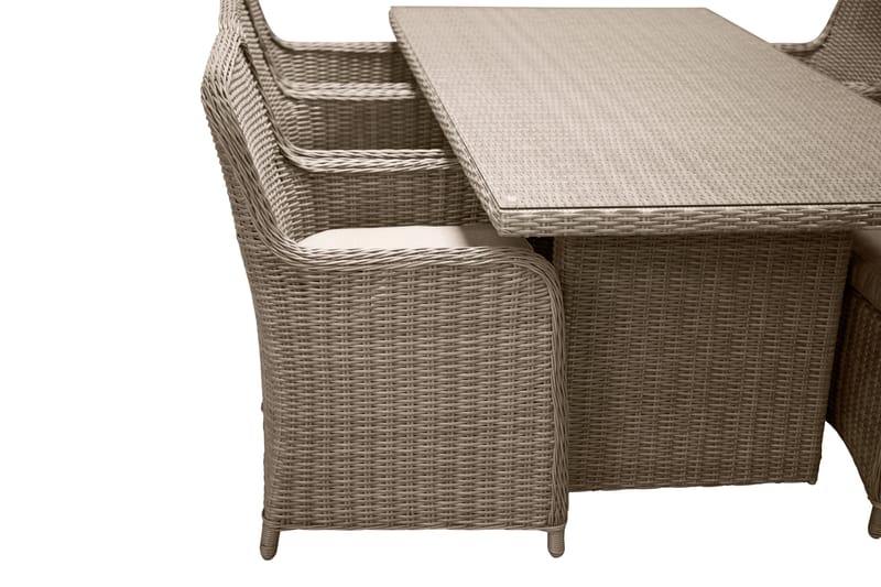 Wembley Matgrupp Utomhus 200cm + 6 Matstolar Utomhus - Natur/Brun - Utemöbler & utemiljö - Utegrupp - Matgrupp utomhus