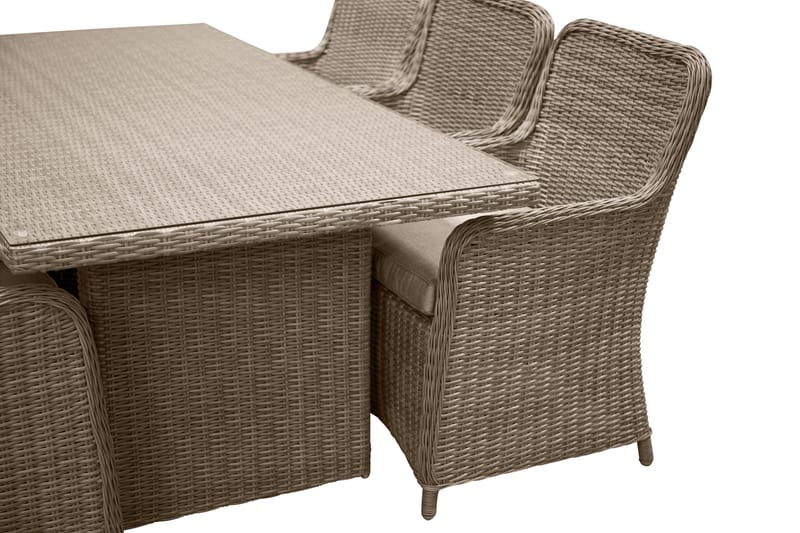 Wembley Matgrupp Utomhus 200cm + 6 Matstolar Utomhus - Natur/Brun - Utemöbler & utemiljö - Utegrupp - Matgrupp utomhus