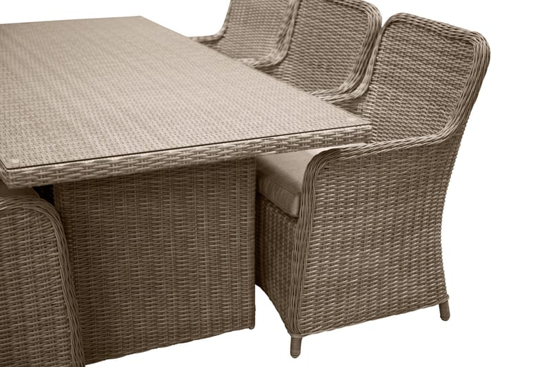 Wembley Matgrupp Utomhus 200cm + 6 Matstolar Utomhus - Natur/Brun - Utemöbler & utemiljö - Utegrupp - Matgrupp utomhus