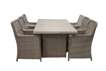 Wembley Matgrupp Utomhus 200cm + 6 Matstolar Utomhus - Natur/Brun - Utemöbler & utemiljö - Utegrupp - Matgrupp utomhus