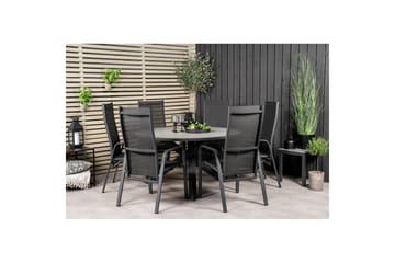 Matgrupp Parma Runt 140 cm Svart / Grå med Copacabana Stolar 6 st - 6 st - Utemöbler & utemiljö - Utegrupp - Matgrupp utomhus