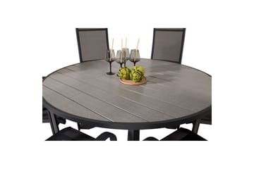 Matgrupp Parma Runt 140 cm Svart / Grå med Copacabana Stolar 6 st - 6 st - Utemöbler & utemiljö - Utegrupp - Matgrupp utomhus