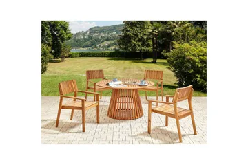 Matsalsset Agello Ljus trä, 4-Sits, Nej - Ljus trä, 4-Sits, Nej - Utemöbler & utemiljö - Utegrupp - Matgrupp utomhus