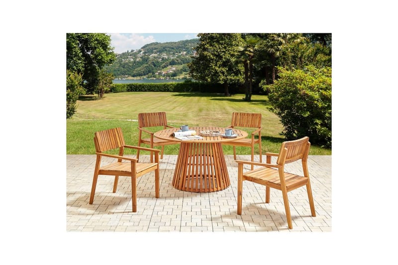 Matsalsset Agello Ljus trä, 4-Sits, Nej - Ljus trä, 4-Sits, Nej - Utemöbler & utemiljö - Utegrupp - Matgrupp utomhus