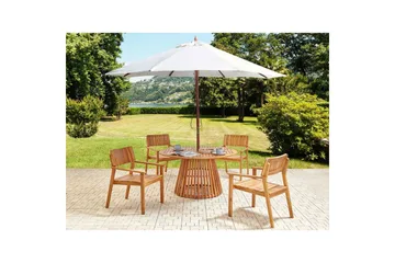 Matsalsset Agello Ljus trä/beige, 4-Sits, Ja - Ljus trä/beige, 4-Sits, Ja - Utemöbler & utemiljö - Utegrupp - Matgrupp utomhus