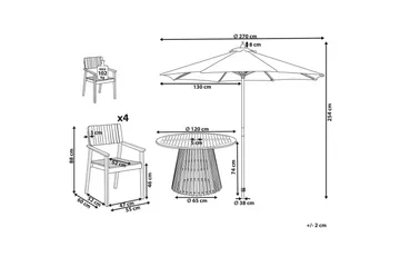 Matsalsset Agello Ljus trä/beige, 4-Sits, Ja - Ljus trä/beige, 4-Sits, Ja - Utemöbler & utemiljö - Utegrupp - Matgrupp utomhus