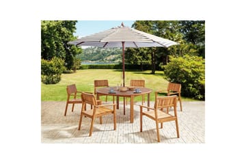 Matsalsset Agello Ljus trä/beige, 6-Sits, Ja - Ljus trä/beige, 6-Sits, Ja - Utemöbler & utemiljö - Utegrupp - Matgrupp utomhus