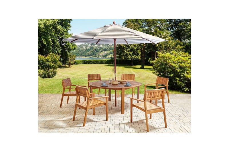 Matsalsset Agello Ljus trä/beige, 6-Sits, Ja - Ljus trä/beige, 6-Sits, Ja - Utemöbler & utemiljö - Utegrupp - Matgrupp utomhus