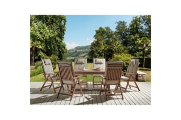 Matsalsset Amantea med kuddar Mörk trä/Taupe - Mörk trä/Taupe - Utemöbler & utemiljö - Utegrupp - Matgrupp utomhus