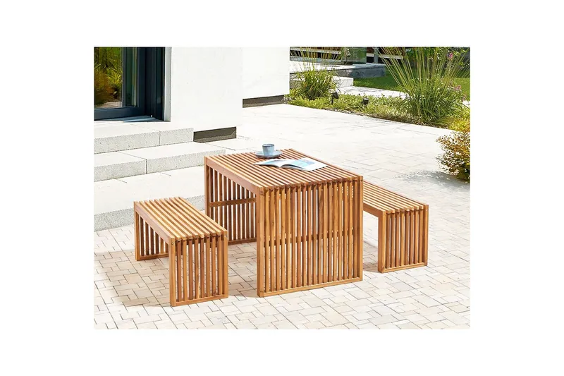 Matsalsset Bellano med 2 bänkar - Utemöbler & utemiljö - Utegrupp - Matgrupp utomhus