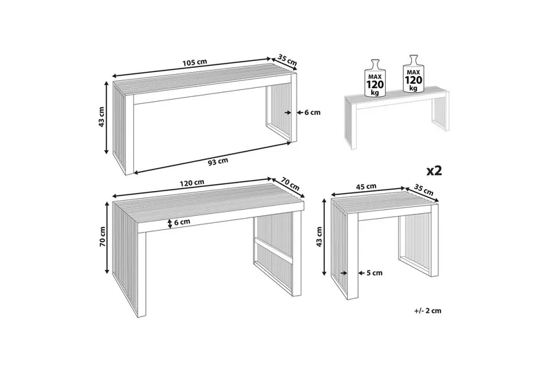 Matsalsset Bellano med bänk - Utemöbler & utemiljö - Utegrupp - Matgrupp utomhus