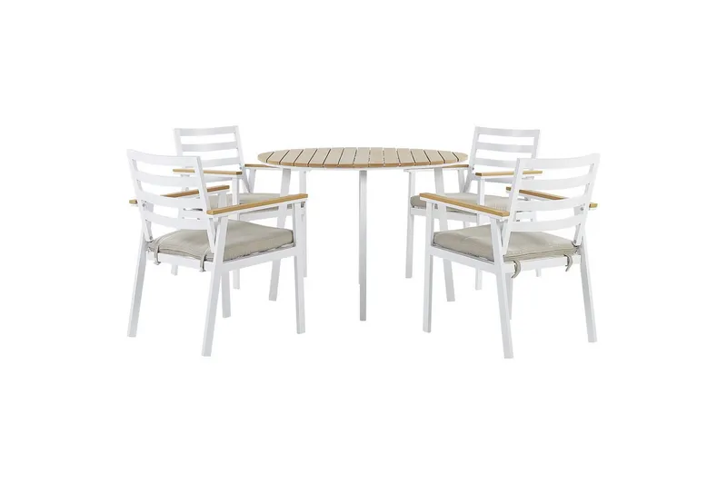 Matsalsset Cavoli Vit/ljust trä/beige, Vit/ljust trä/beige