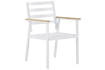 Matsalsset Cavoli Vit/ljust trä/beige - Vit/ljust trä/beige - Utemöbler & utemiljö - Utegrupp - Matgrupp utomhus