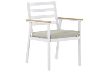 Matsalsset Cavoli Vit/ljust trä/beige - Vit/ljust trä/beige - Utemöbler & utemiljö - Utegrupp - Matgrupp utomhus