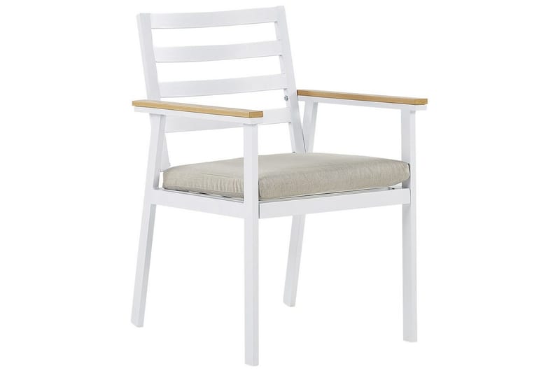 Matsalsset Cavoli Vit/ljust trä/beige - Vit/ljust trä/beige - Utemöbler & utemiljö - Utegrupp - Matgrupp utomhus