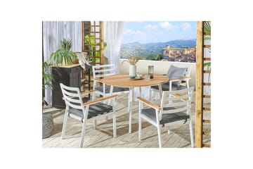 Matsalsset Cavoli Vit/ljust trä/grått - Vit/ljust trä/grått - Utemöbler & utemiljö - Utegrupp - Matgrupp utomhus