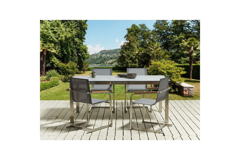 Matsalsset Cosoleto Grå/Silver, 4-Sits - Grå/Silver, 4-Sits - Utemöbler & utemiljö - Utegrupp - Matgrupp utomhus