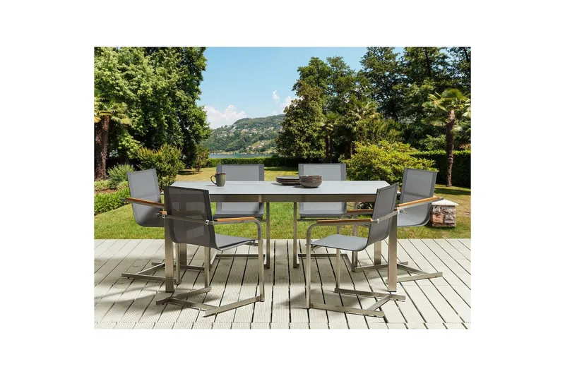 Matsalsset Cosoleto Grå/Silver, 6-Sits - Grå/Silver, 6-Sits - Utemöbler & utemiljö - Utegrupp - Matgrupp utomhus