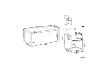 Matsalsset Cosoleto Grå/Silver, 6-Sits - Grå/Silver, 6-Sits - Utemöbler & utemiljö - Utegrupp - Matgrupp utomhus